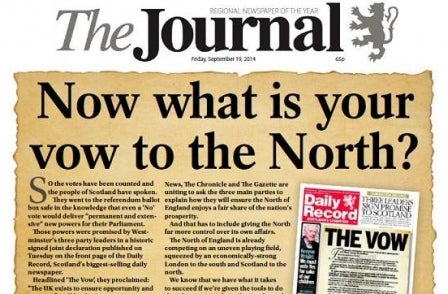 Northern regionals share front page call for 'sensible devolution' from Westminster